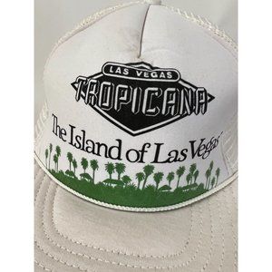 Tropicana Island of Las Vegas Trucker Cap  OS Adjustable White  Cotton Blend